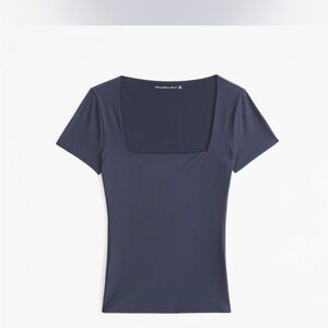 Abercrombie & Fitch Dark Blue Square Neck Tee